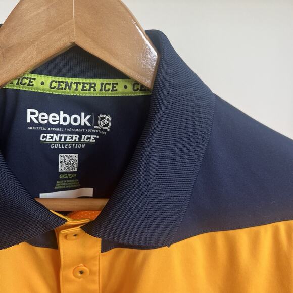 Reebok Nashville Predators Performance Polo Shirt Center Ice Mens Small Hockey - Picture 5 of 8